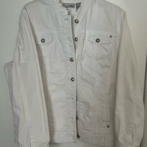 Chicos White Denim Jacket/Size3(Xlg)